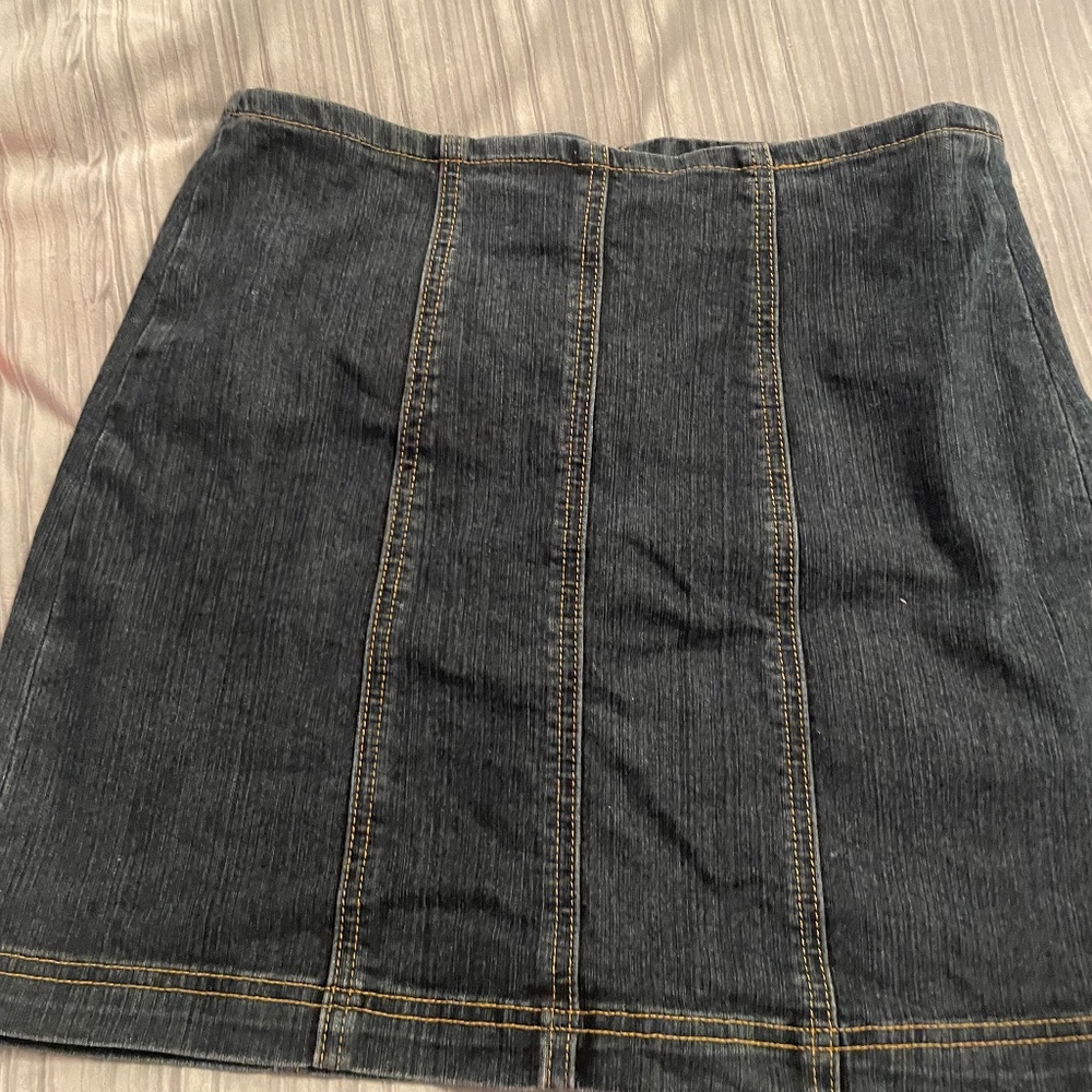 High Rise Jean Skirt